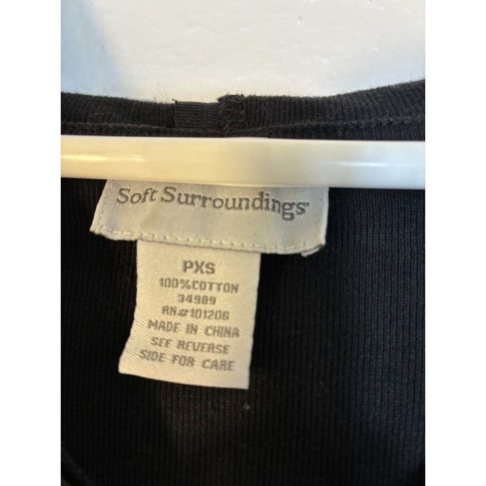 Soft Surrounding Long Sleeve Dress Snap Up 100% Cotton Black Sz‎ XSP Oversized - Picture 3 of 7
